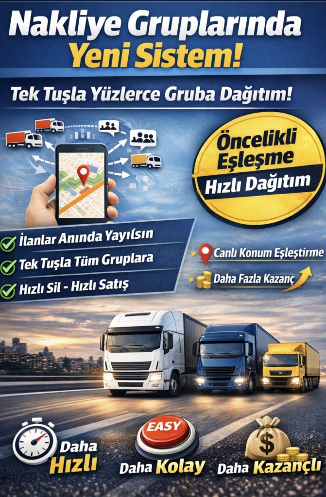 LOJİSTİK GRUPLARINDA YENİ SİSTEM EŞLEŞME SEN İLANI PAYLAŞ SOFOR HEMEN İLANLA EŞLEŞİR